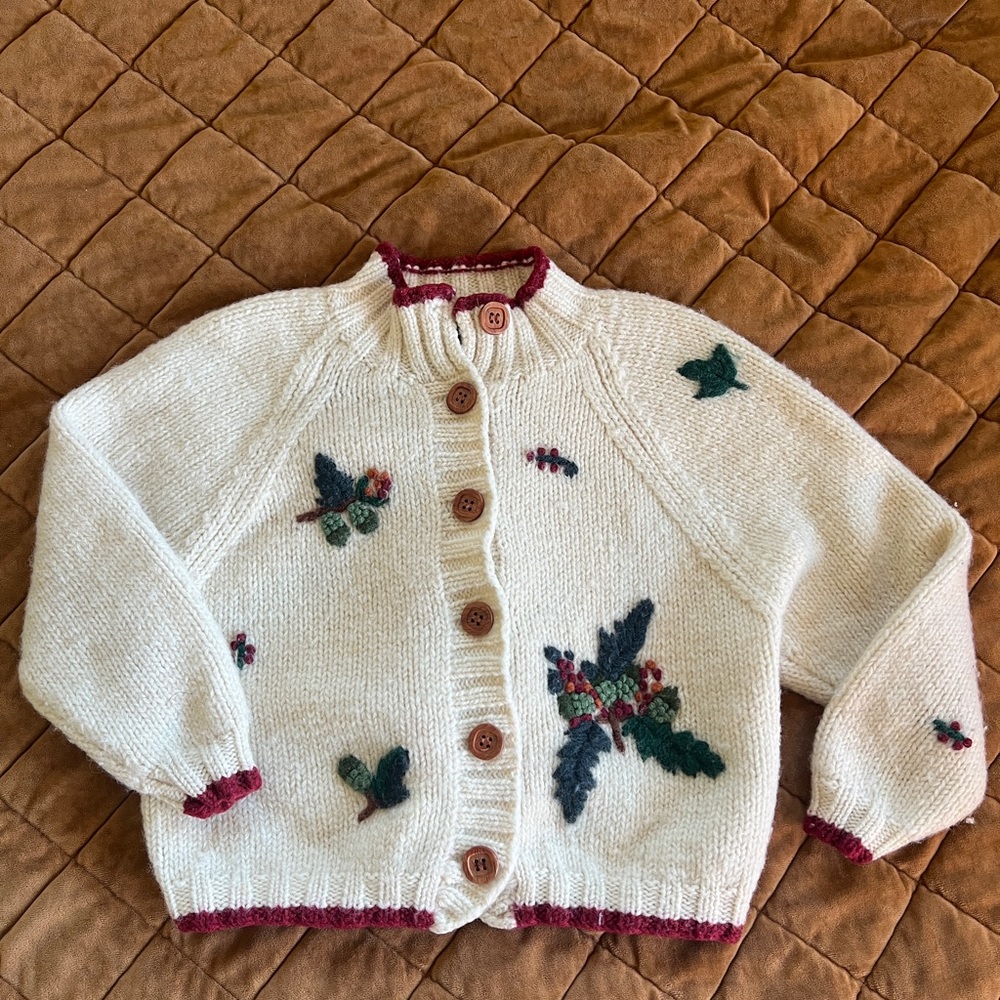 VINTAGE GAP WOOL EMBROIDERED SWEATER SMALL